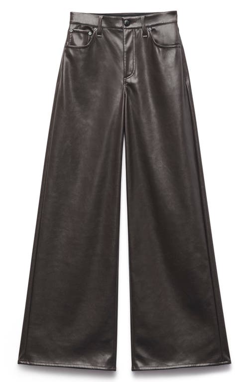 Rag & Bone Sofie High Waist Faux Leather Wide Leg Pants In Brown