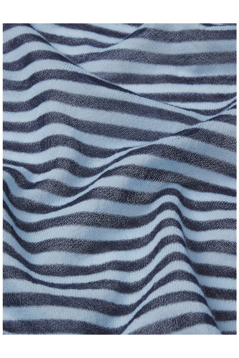 The Collared Stripe Cottpn Blend Cardigan, Alternate, color, POWDER BLUE MULTI