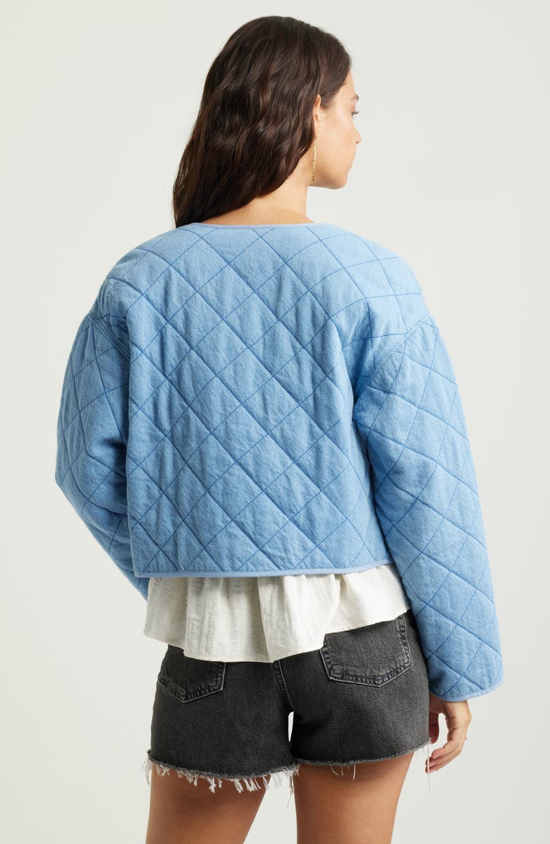Treasure & Bond Quilted Cotton Twill Open Front Crop Jacket, Alternate, color, 