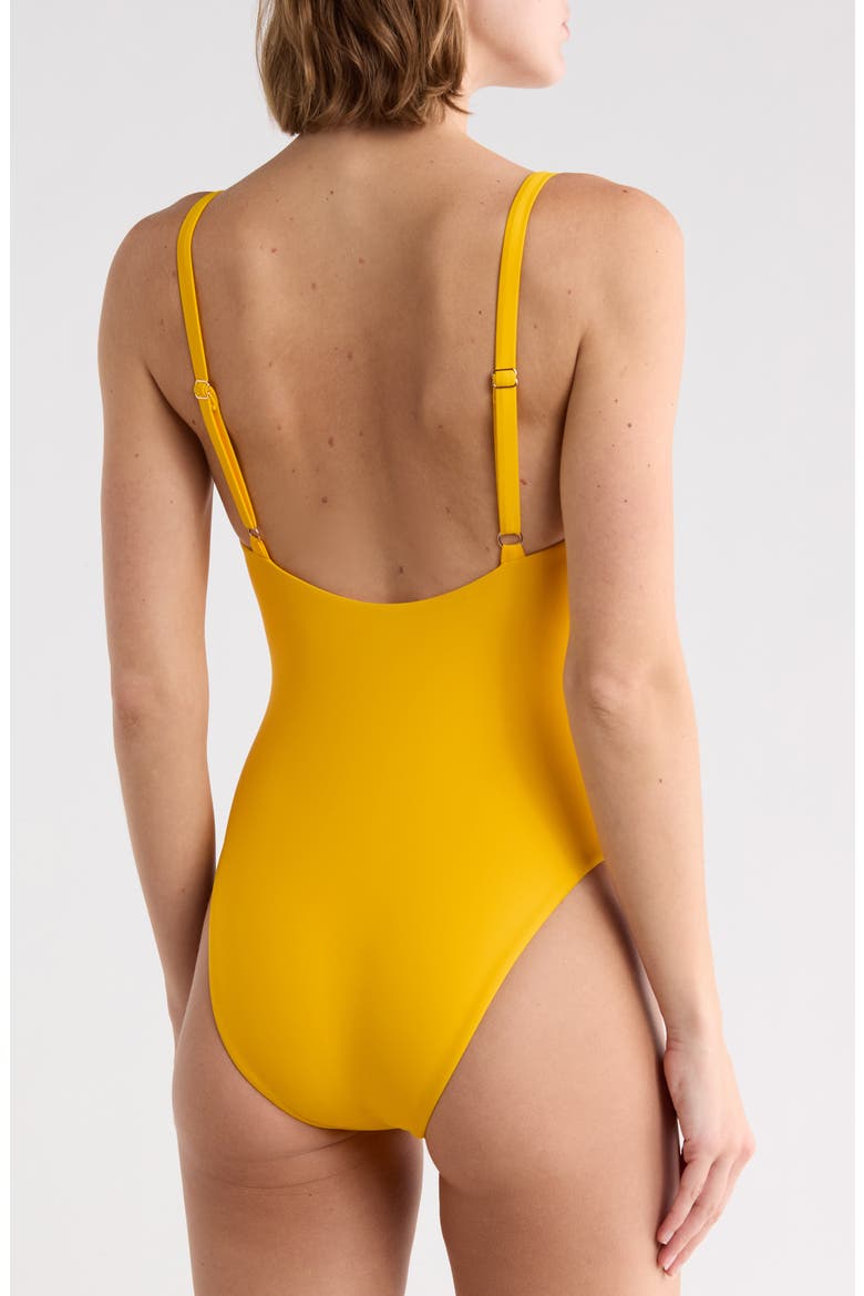 Low Back Tank One-Piece Swimsuit, Alternate, color, APRICOT