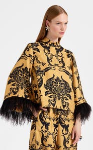 La DoubleJ Make An Exit Top With Feathers Cherubs Gold