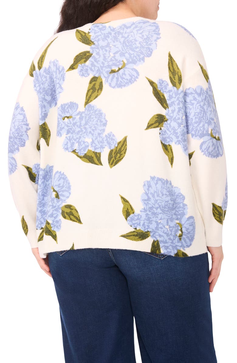 CeCe Rosa Jubilee Celebration Floral Sweater, Alternate, color, New Ivory