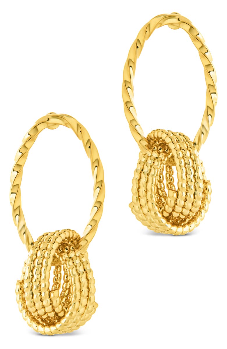 Sterling Forever Jane Braided Dangle Earrings, Main, color, Gold