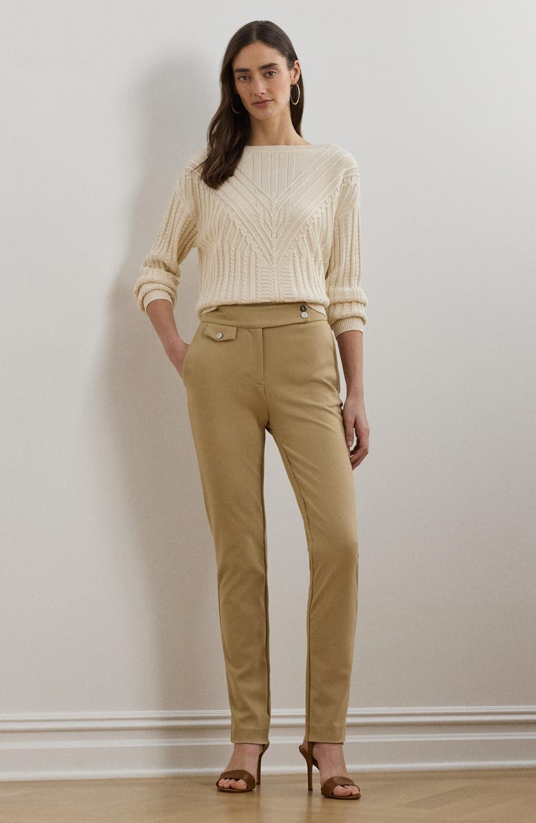 Lauren Ralph Lauren Ponte Ankle Slim Straight Leg Pants, Alternate, color, 