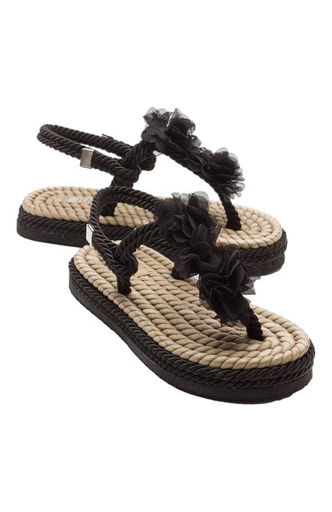 SANTRA Lace-Up Thong Sandals (Women)