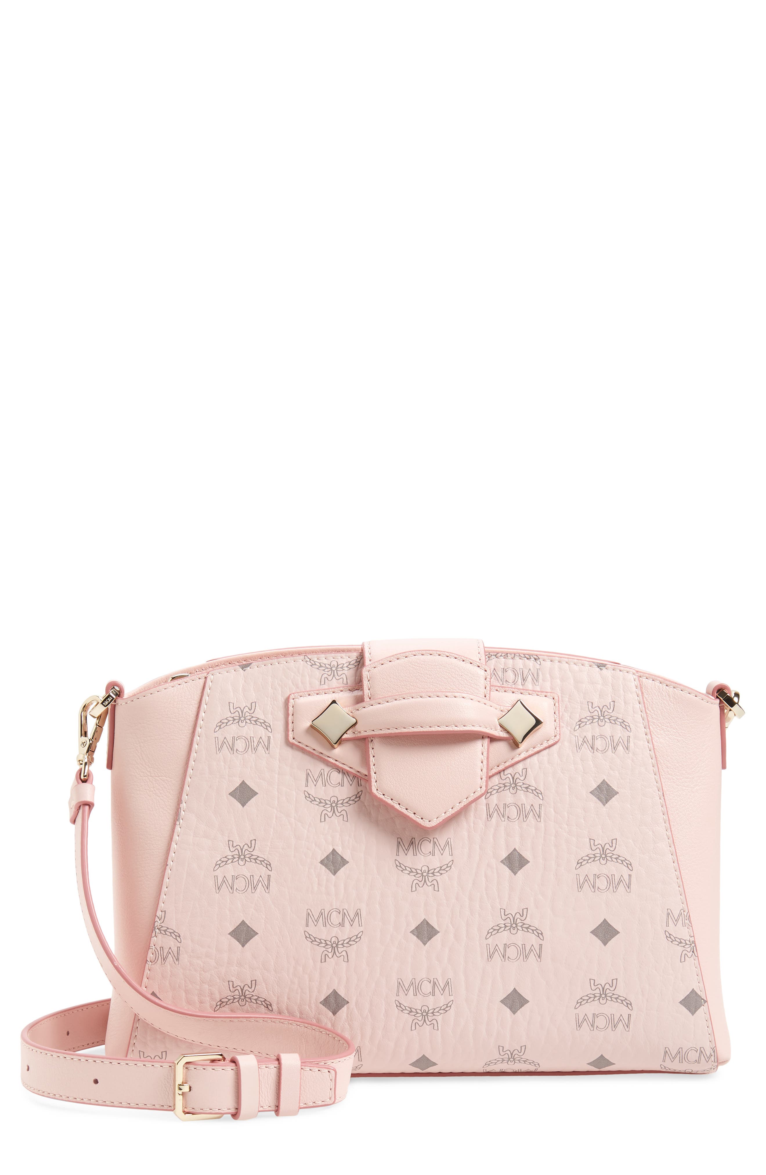 Essential Visetos Coated Canvas Crossbody Bag, Main, color, POWDER PINK