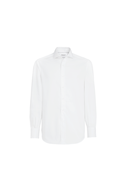 Spread collar shirt