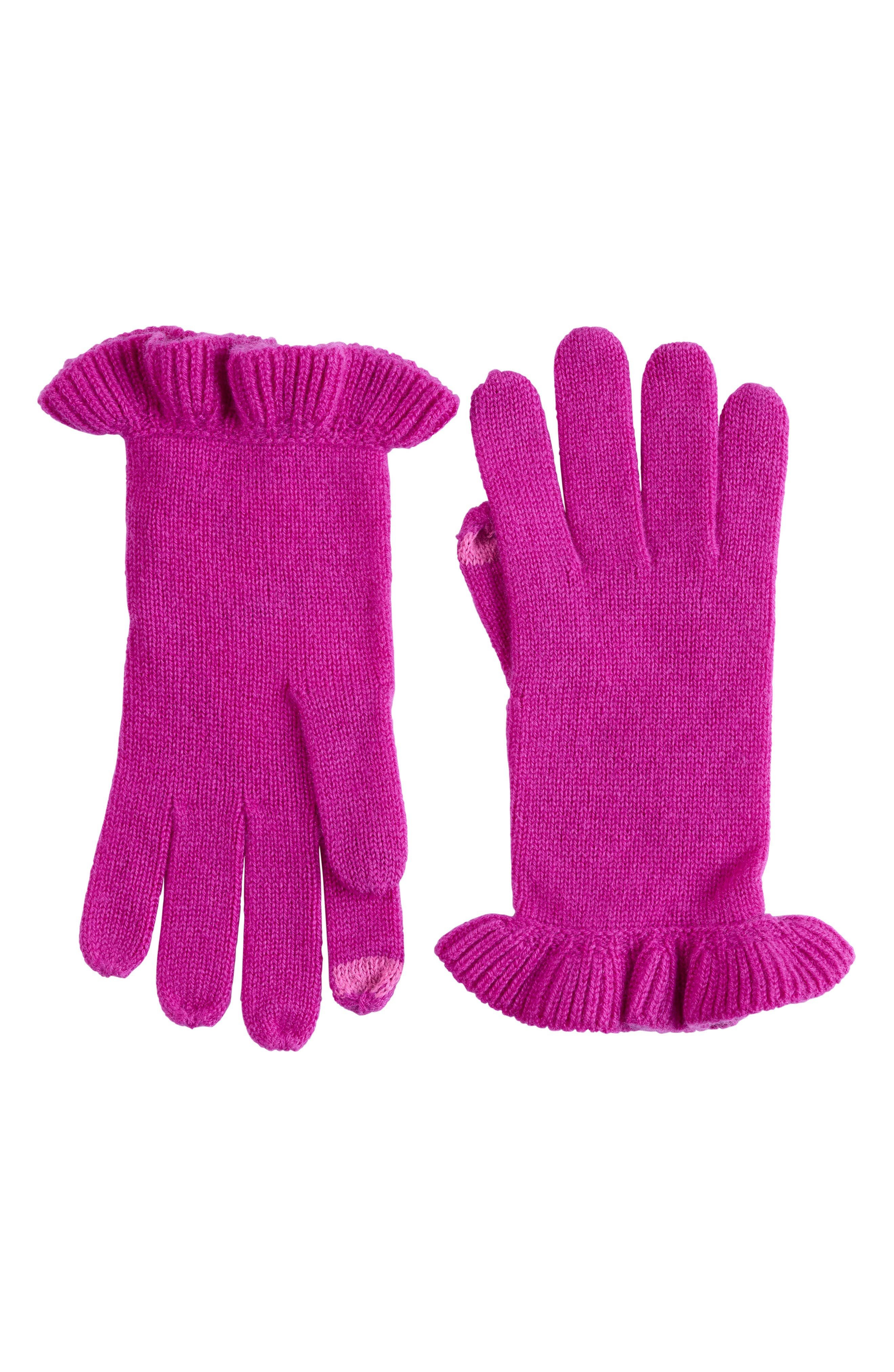 Ruffle Cuff Cashmere Gloves
