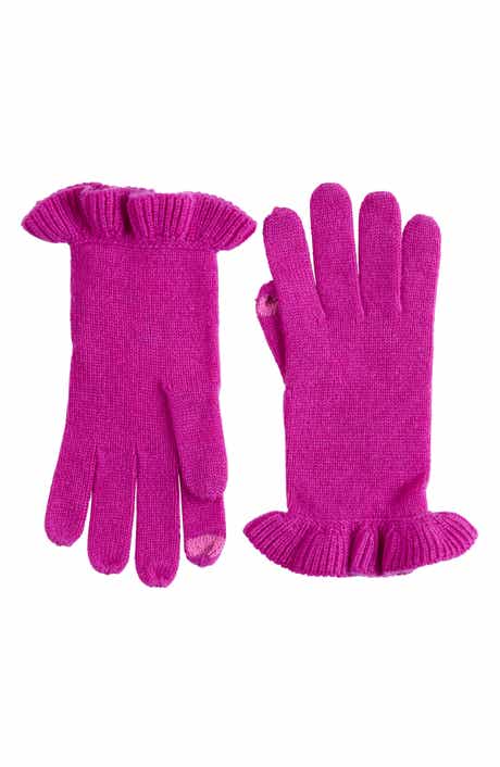 Ruffle Cuff Cashmere Gloves
