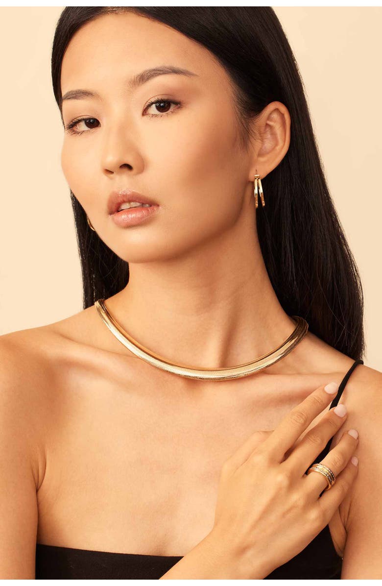 Oradina 14K Yellow Gold Mesh Glamour Graduated Necklace, Alternate, color, Yellow Gold