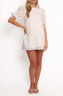 Petal & Pup Giselle Floral Stitch Puff Sleeve Minidress