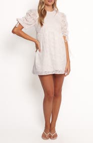 Petal & Pup Giselle Floral Stitch Puff Sleeve Minidress