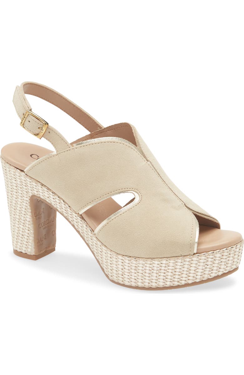 Cordani Toni Lamina Slingback Sandal, Main, color, Visone-Platino