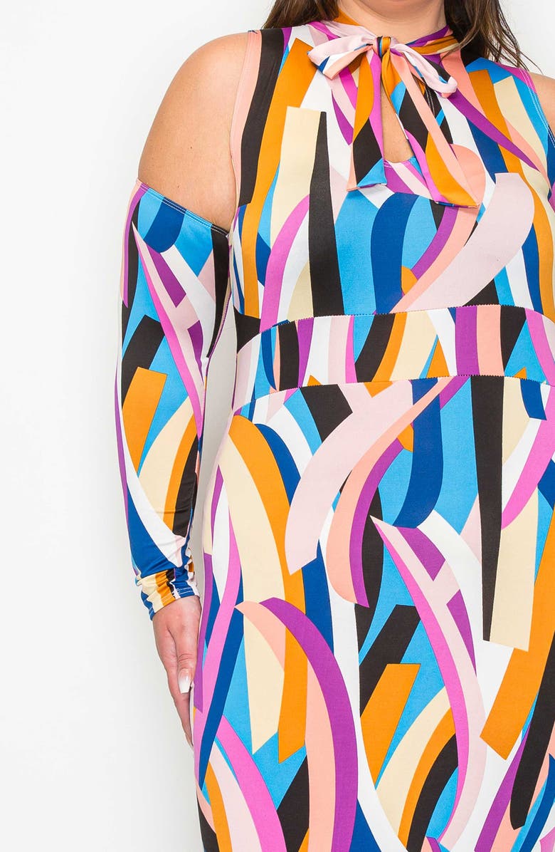 L I V D Electra Ribbon Cold Shoulder Body-Con Dress, Alternate, color, 