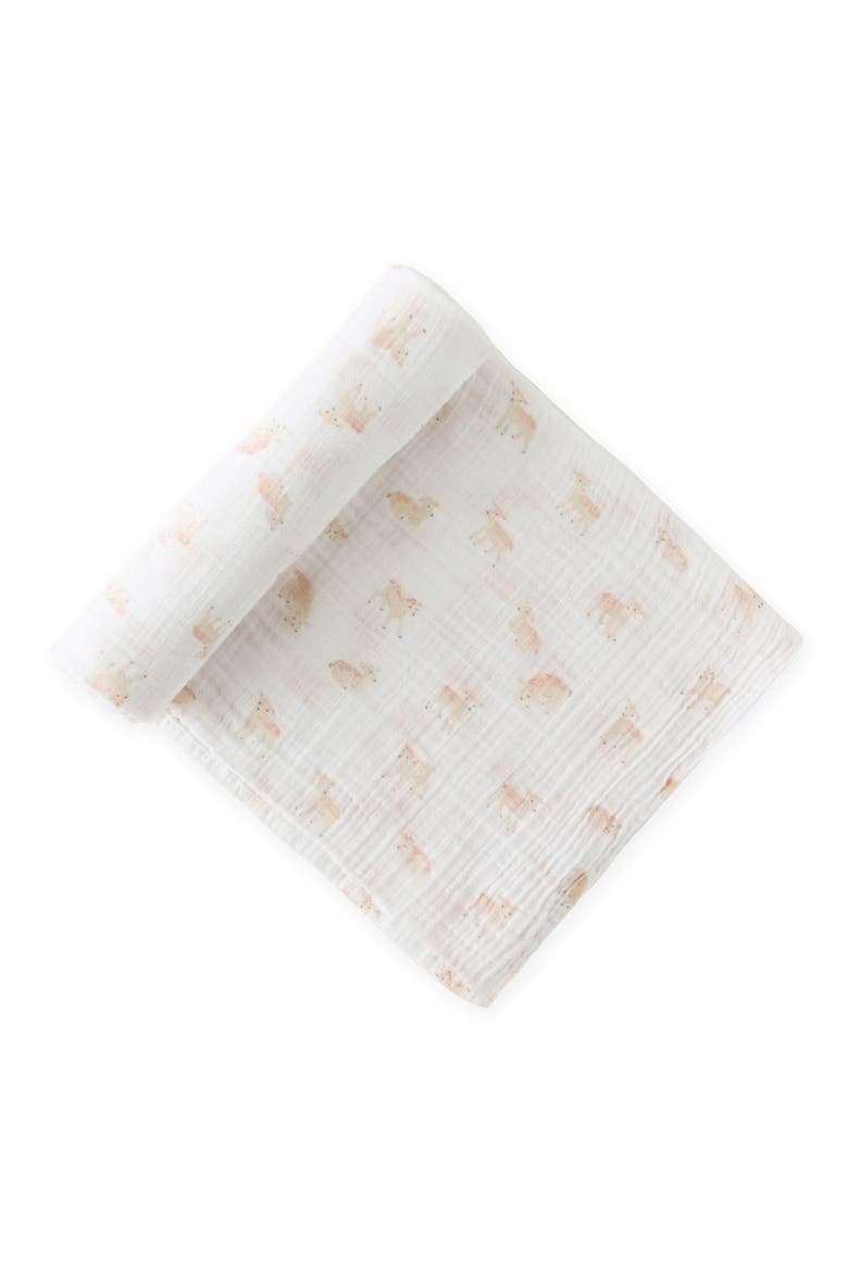 Organic Cotton Swaddle, Main, color, DEAR LAMB
