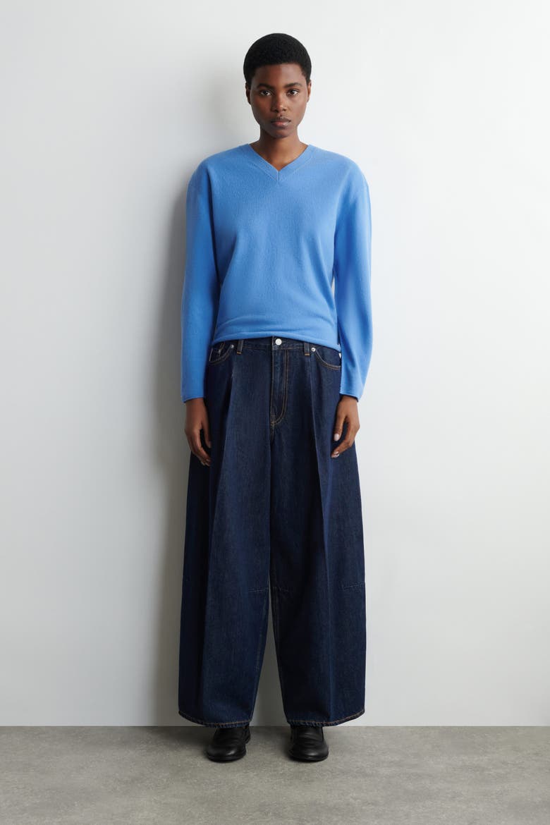 Twine Barrel-Leg Jeans, Main, color, DARK BLUE