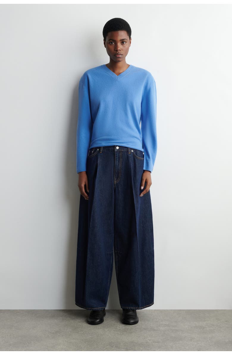 COS Twine Barrel-Leg Jeans, Main, color, Dark Blue