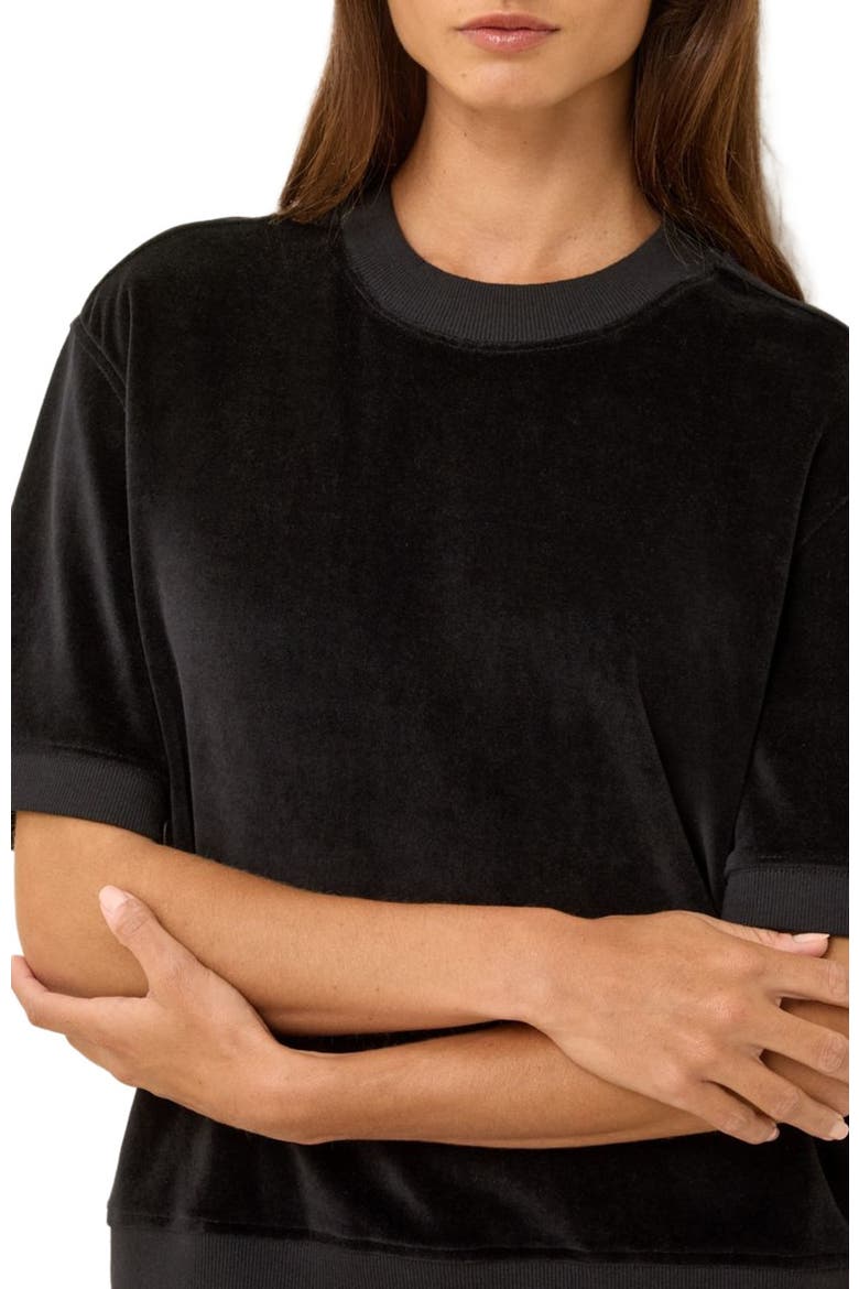 Organic Cotton Pure Velour Sweatshirt Tee, Alternate, color, Black