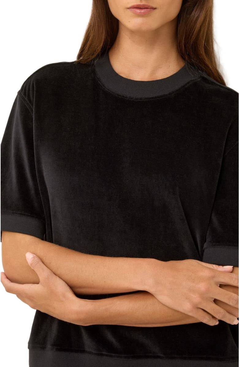 Pact Organic Cotton Pure Velour Sweatshirt Tee, Alternate, color, Black