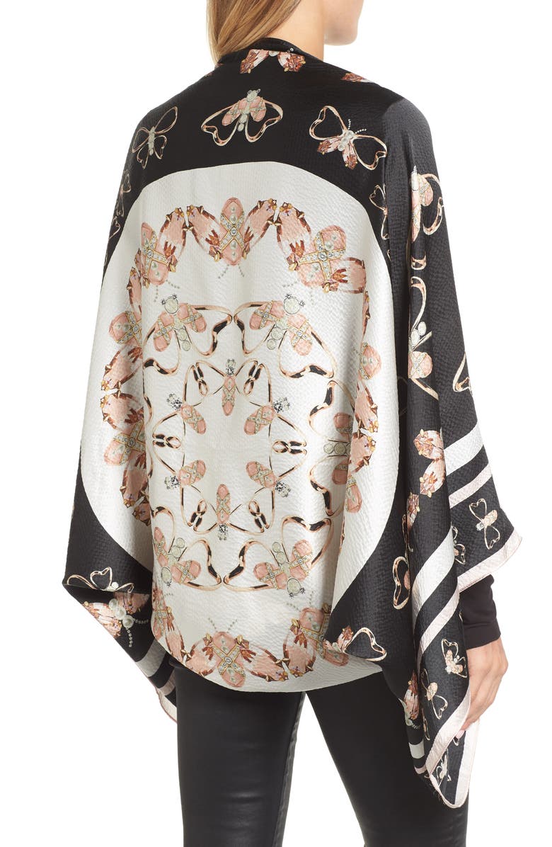 Ted Baker London Queen Bee Silk Cape Scarf, Alternate, color, 