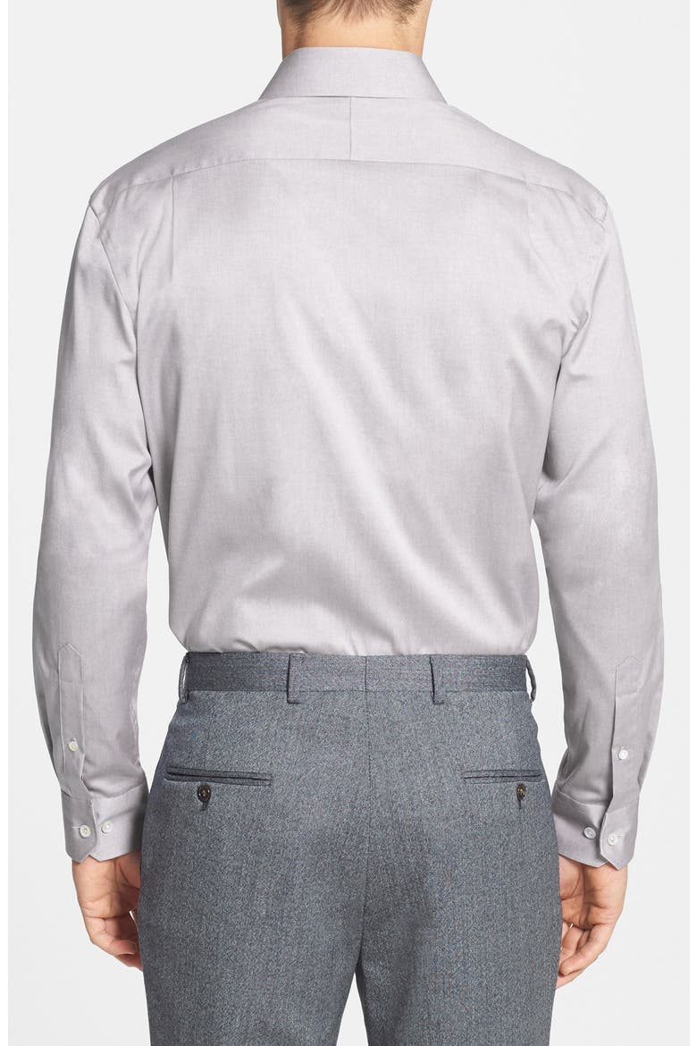 Trim Fit Solid Dress Shirt, Alternate, color, SILVER