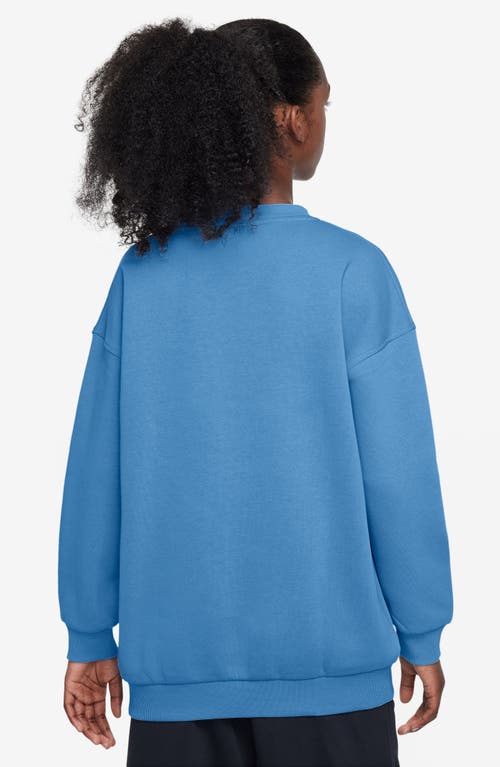 Nike Sportswear Club Fleece Big Kids' Oversized Sweatshirt In Blue