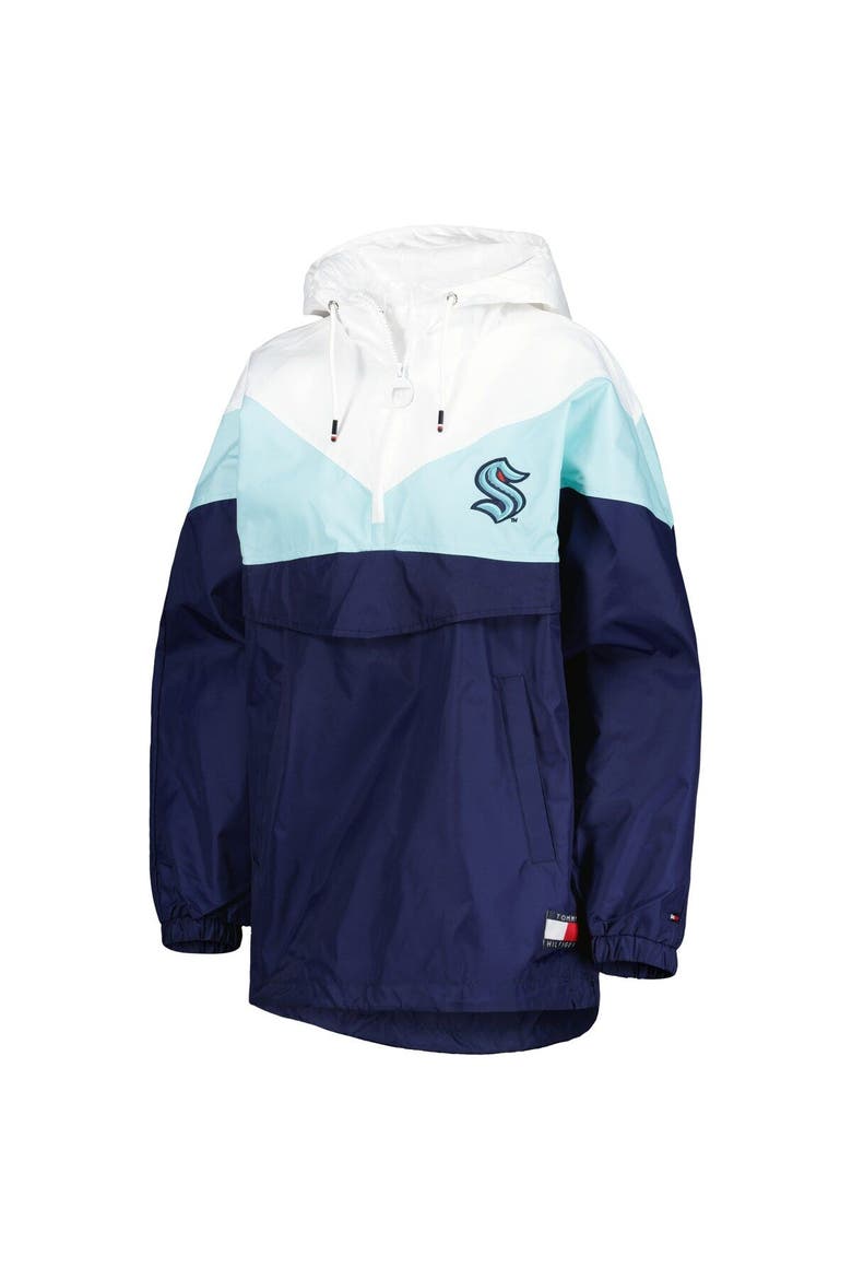 Women's Tommy Hilfiger Blue/Deep Sea Blue Seattle Kraken Staci Half-Zip Windbreaker Jacket, Alternate, color, Navy