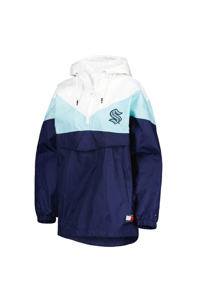 Tommy Hilfiger Women's Tommy Hilfiger Blue/Deep Sea Blue Seattle Kraken Staci Half-Zip Windbreaker Jacket, Alternate, color, Navy
