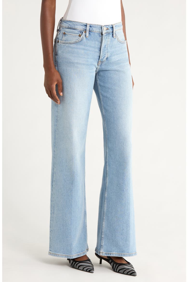 Mid Rise Embellished Appliqué Wide Leg Jeans, Alternate, color, MID 90S