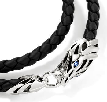 John Hardy Naga Wrap, Leather, Sterling Silver, Blue
