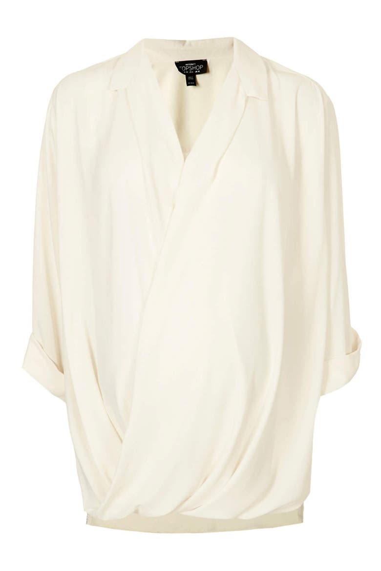 Formal Drape Front Maternity Blouse, Alternate, color, CREAM