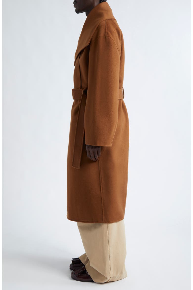 Belted Oversize Wool Wrap Coat, Alternate, color, TOBACCO