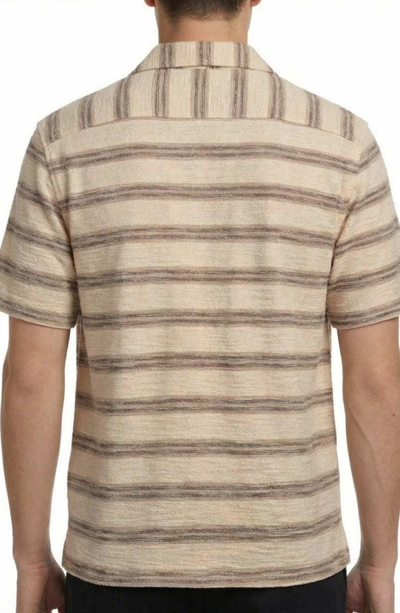 Report Collection Textured Knit Camp Shirt, Alternate, color, Brown/Tan