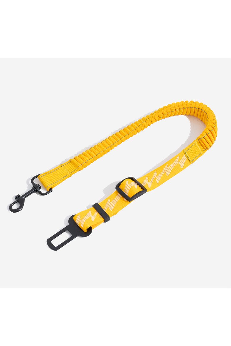 Dual-Sided Reflective Bungee Dog Car Seat Belt, Main, color, Yellow