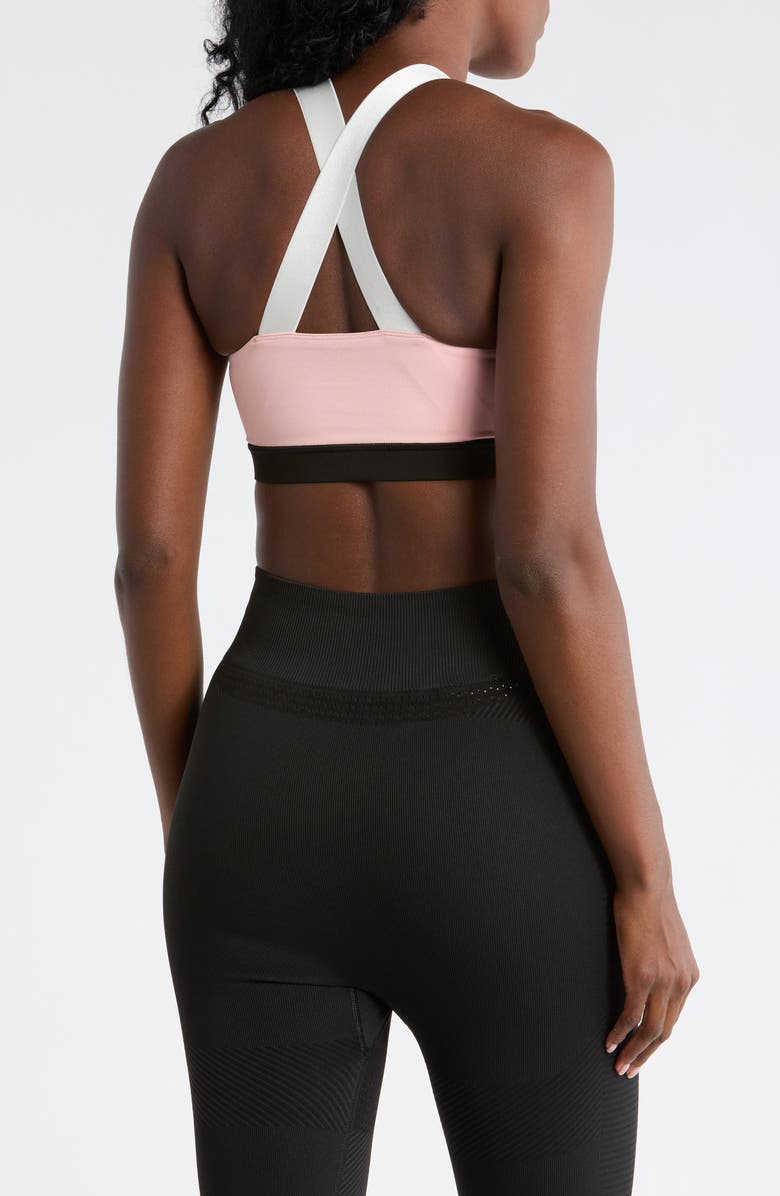 Lacoste Sport Cross Strap Sports Bra, Alternate, color, Waterlily/ Black-Flour