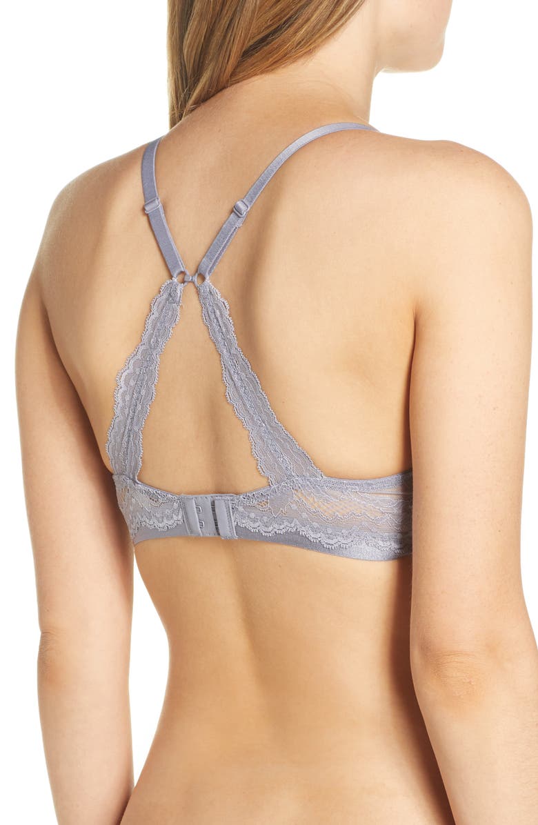 On Gossamer Beautifully Basic Lace Trim Plunge Bra, Alternate, color, 