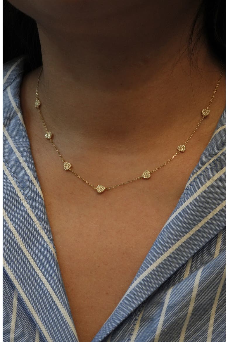 Heart Station Necklace, Alternate, color, GOLD