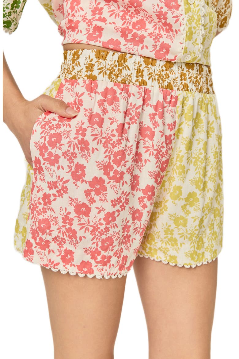 Colorblock Print Shorts, Alternate, color, MULTI