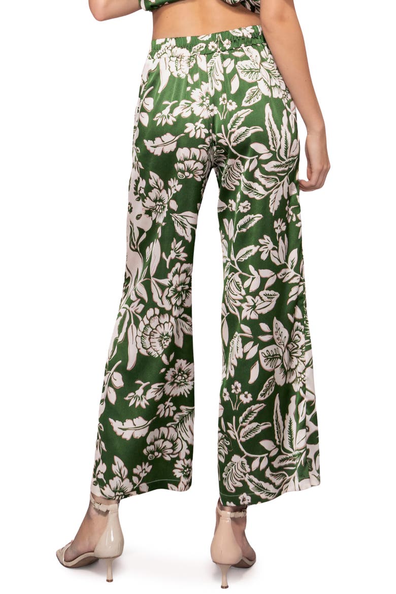 Floral Satin Pants, Alternate, color, GREEN FLORAL