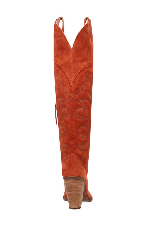 Dingo Primadonna Pointed Toe Over The Knee Western Boot In Rust