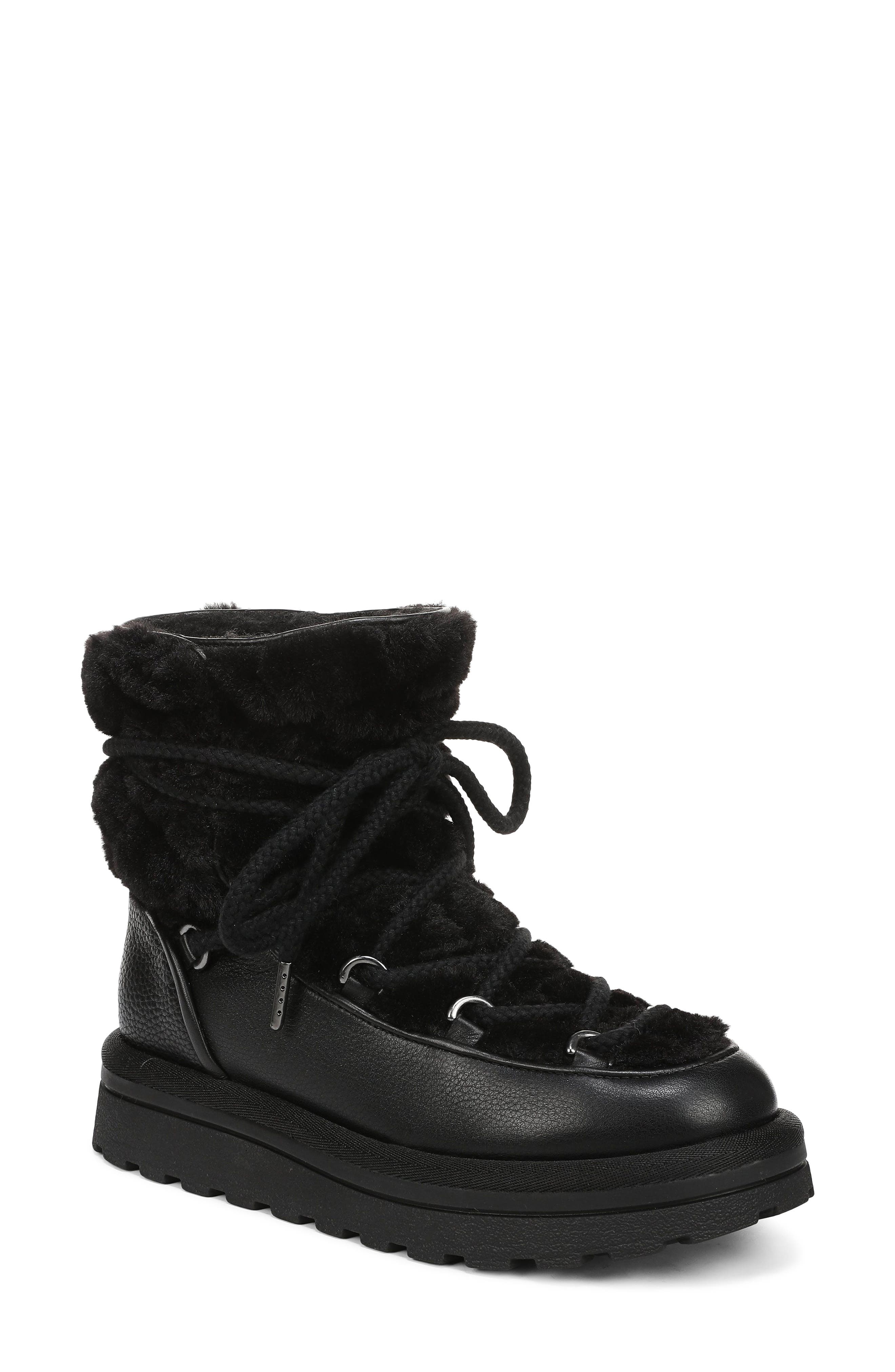 Ovie Faux Fur Bootie, Main, color, BLACK
