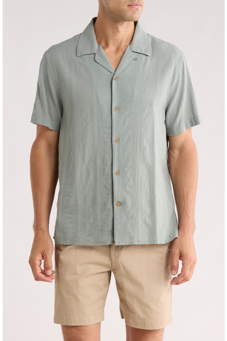 One Fit Button Front Shirt, Main, color, SLATE GRAY