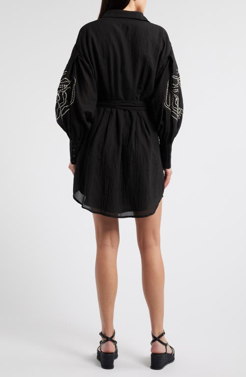 CIEBON CIEBON BRIELLE EMBROIDERED LONG SLEEVE SHIRTDRESS