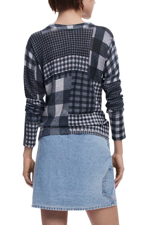 Desigual Crop Sweater In Blue
