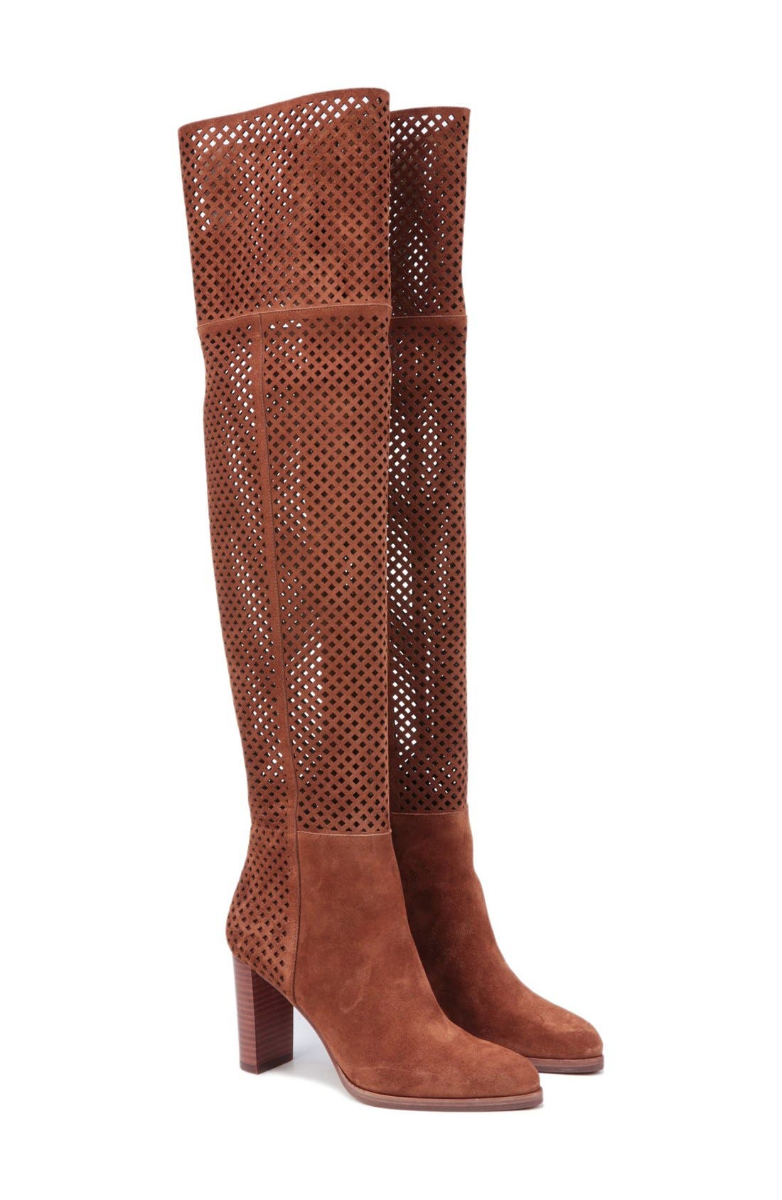 'Jolet' Perforated Over the Knee Boot, Alternate, color, WHIKSEY SUEDE