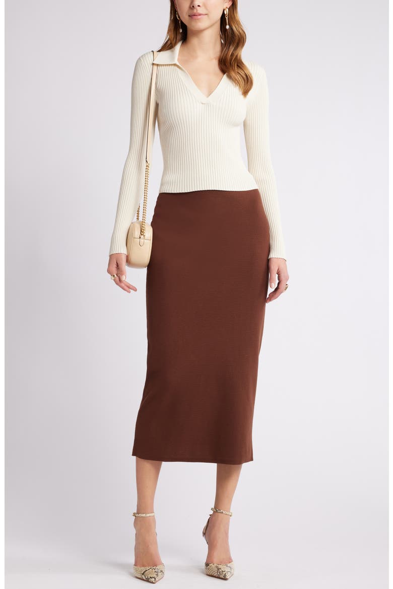 Luxe Sculpt Maxi Skirt, Alternate, color, BROWN SOIL