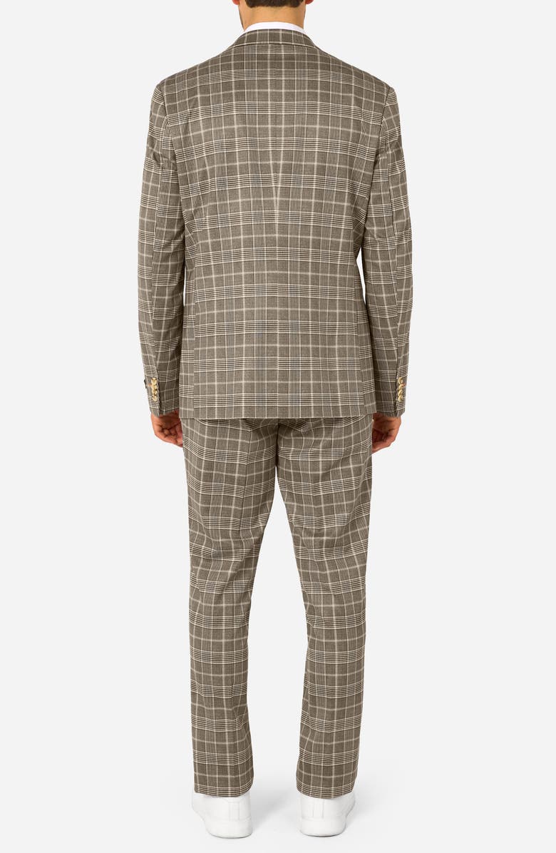 OppoSuits Daily Slim Fit Tan Glen Check Stretch Suit, Alternate, color, Tan