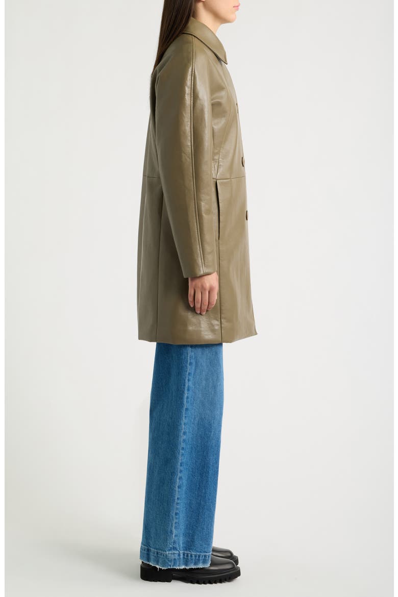 Recycled Leather Jacket, Alternate, color, MUTED KHAKI