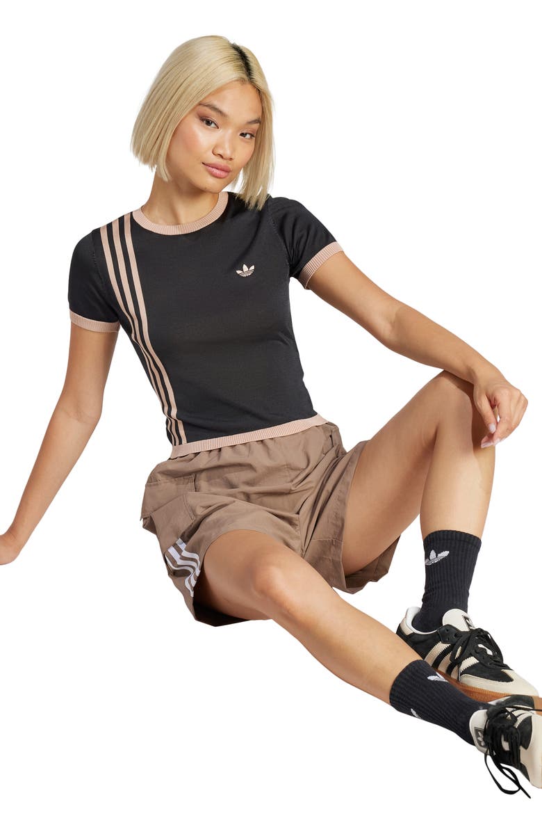 adidas Originals 3-Stripes Knit T-Shirt, Alternate, color, 