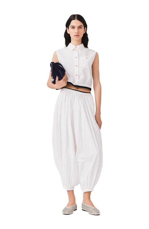 Cropped sleeveless shirt